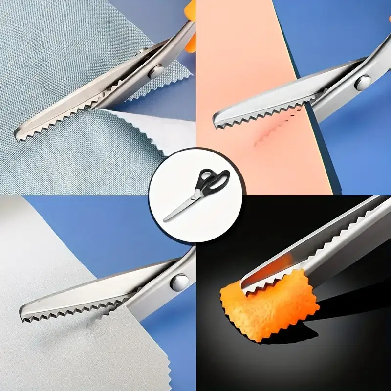 Pinking Shear Blade - Profesjonalne nożyce ząbkowane z ostrzami ząbkowanymi,