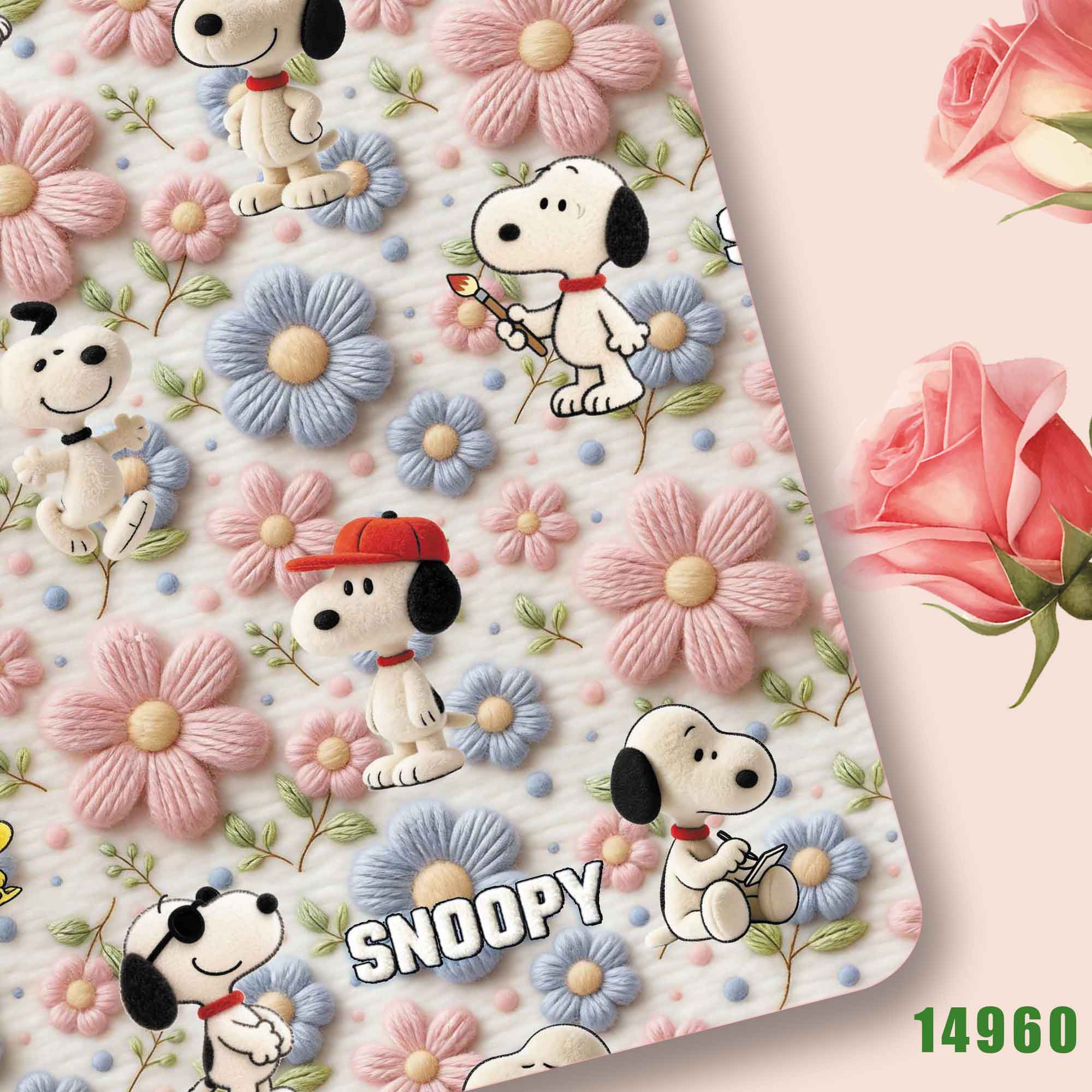 Sewing And Textile - Tkanina TAKARA TOMY Snoopy 140CM, poliestrowo-bawełniana