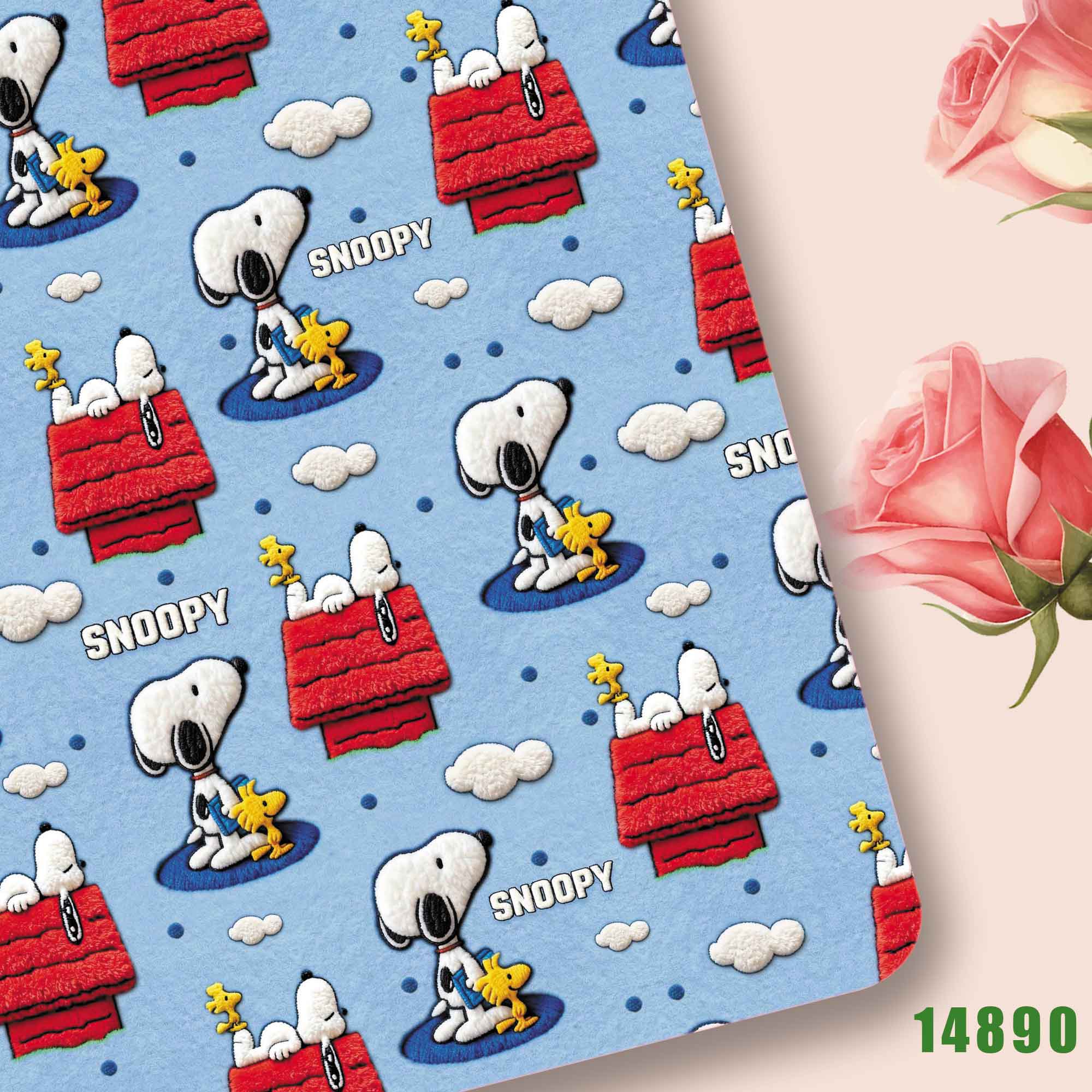Sewing And Textile - Tkanina TAKARA TOMY Snoopy 140CM, poliestrowo-bawełniana