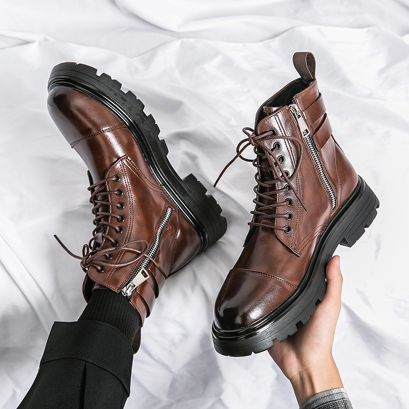 Sewing Zipper - Męskie buty typu naked boots, modne,