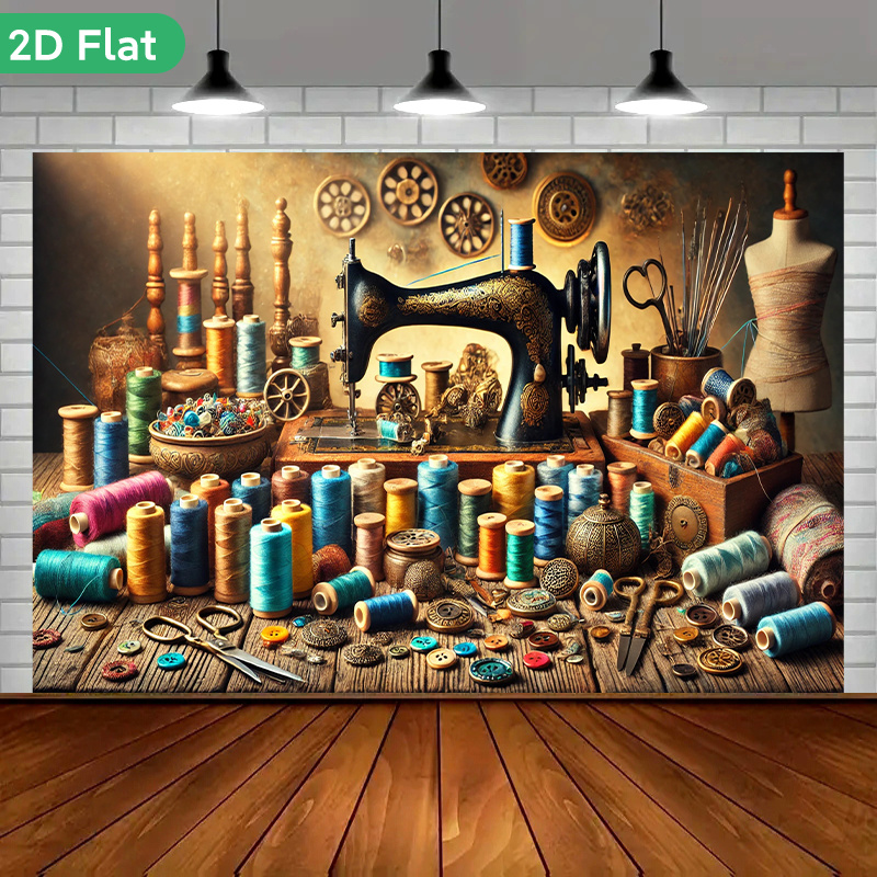 Is Sewing Textile Art - Gobelin ścienny w stylu vintage retro