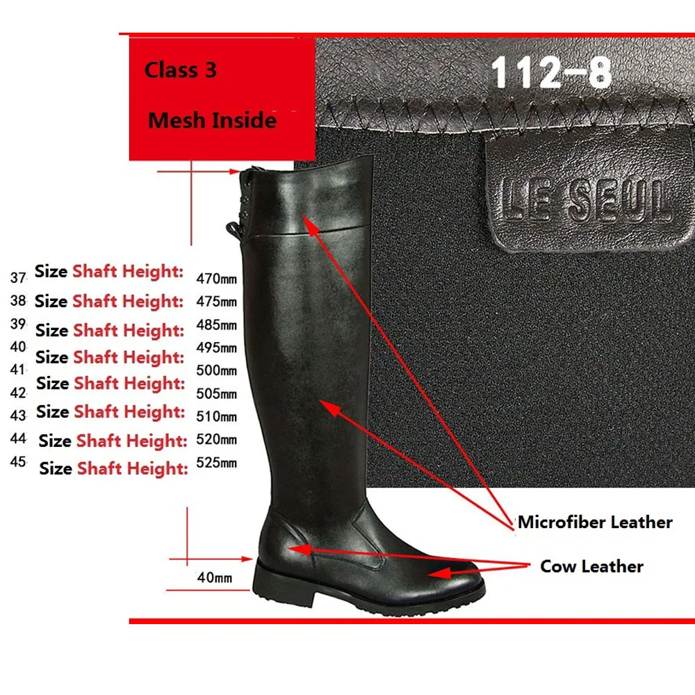 Sewing Zipper - Męskie buty jeździeckie do kolan z